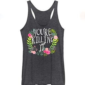 Chin Up Apparel Gray Graphic Sleeveless Tank Top